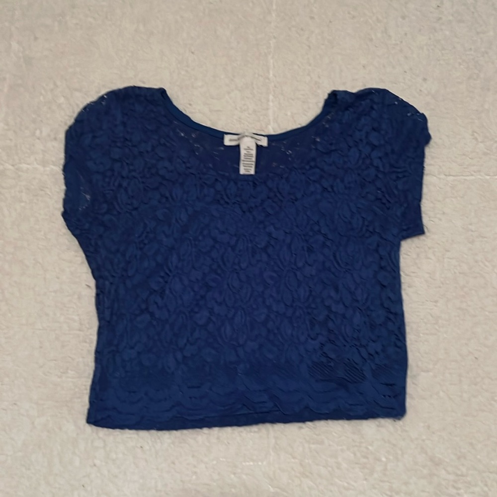 Vibrant blue babydoll crop top